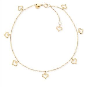 💛NWT and box 14kt gold heart anklet💛